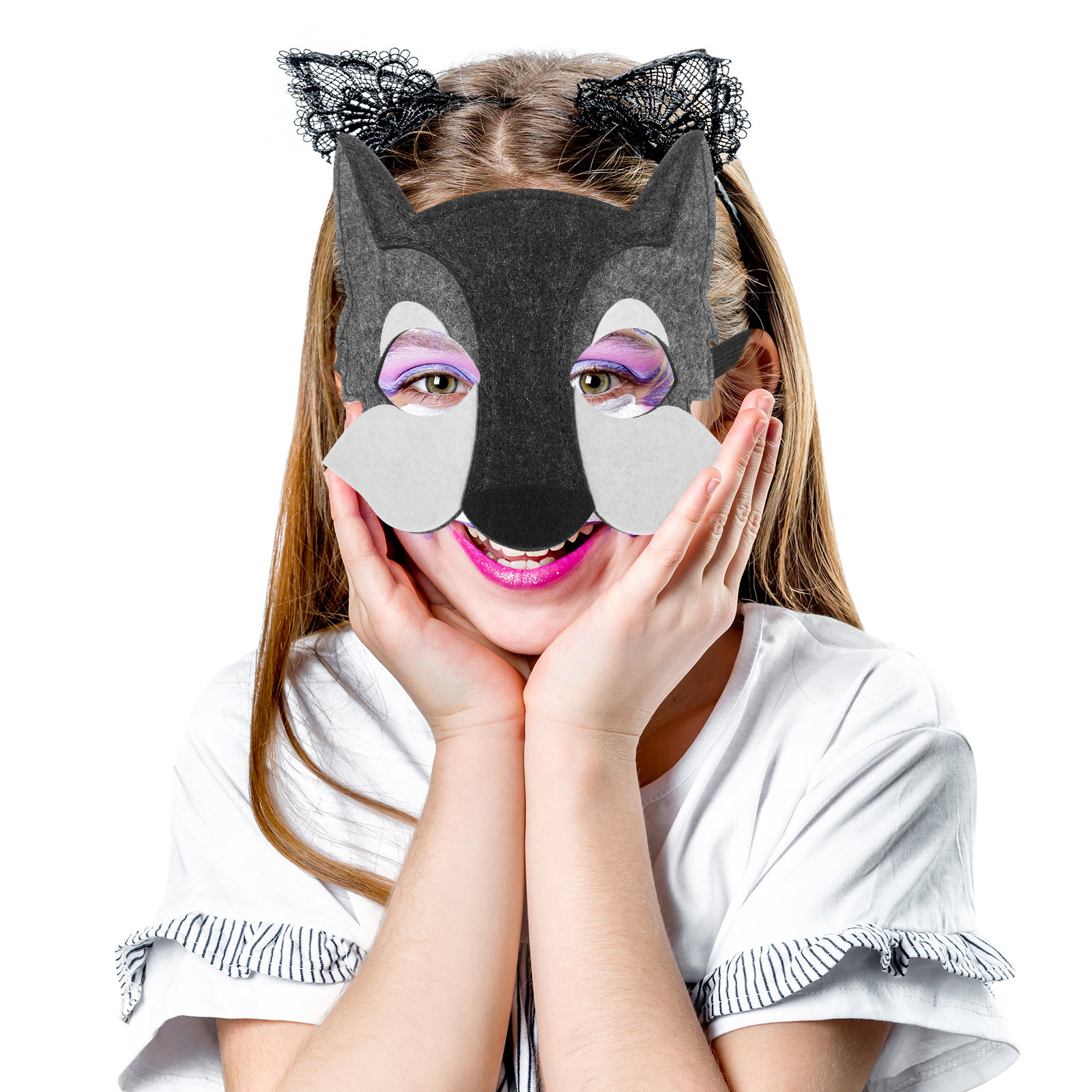 Kids Face Mask - 3Pcs Wolf Head Mask Kids Cartoon
