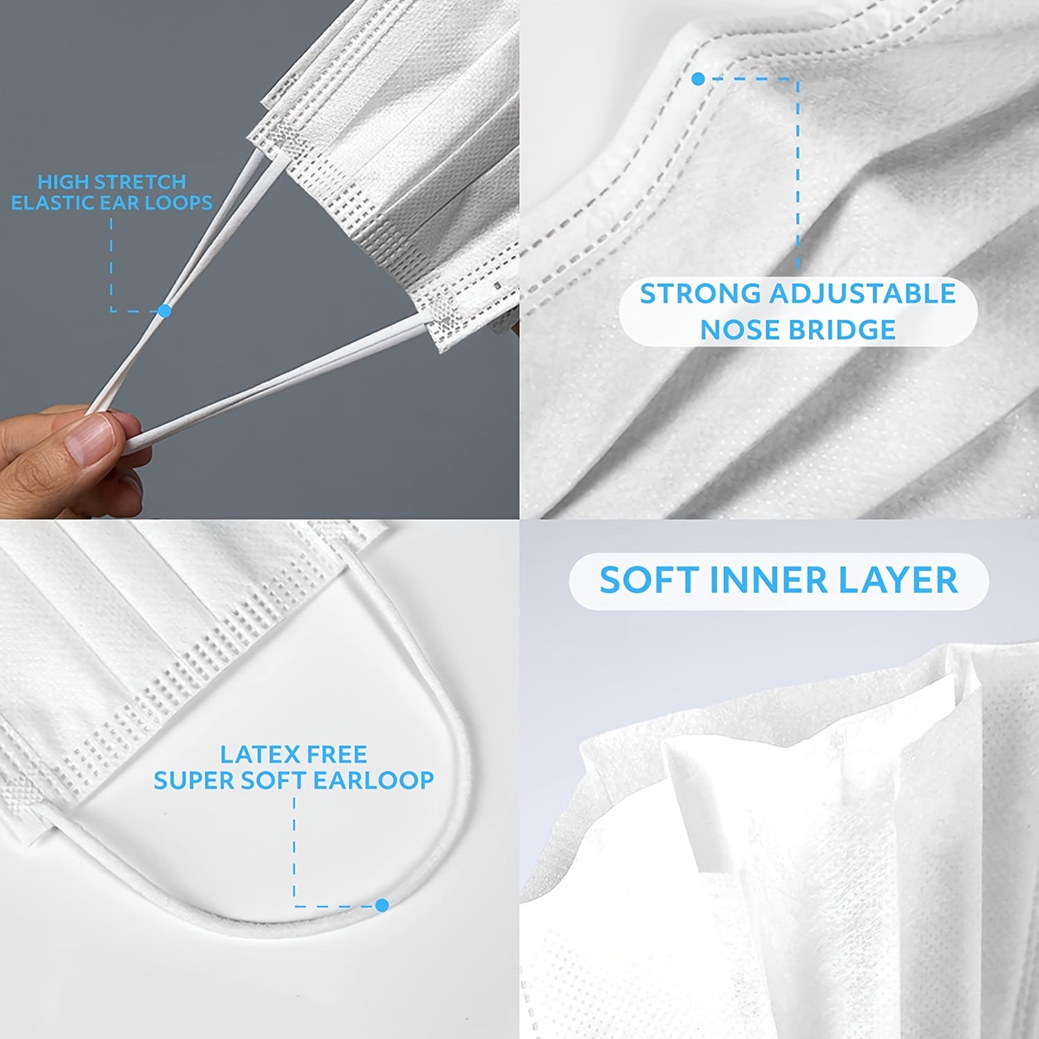 50/100Pcs Disposable Mask for  - Disposable Mask Blue incelemesi ve fiyatı