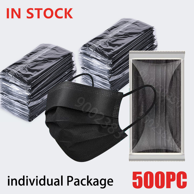 10-500Pcs Adults Mask Disposab - Black Face Mask Pack incelemesi ve fiyatı