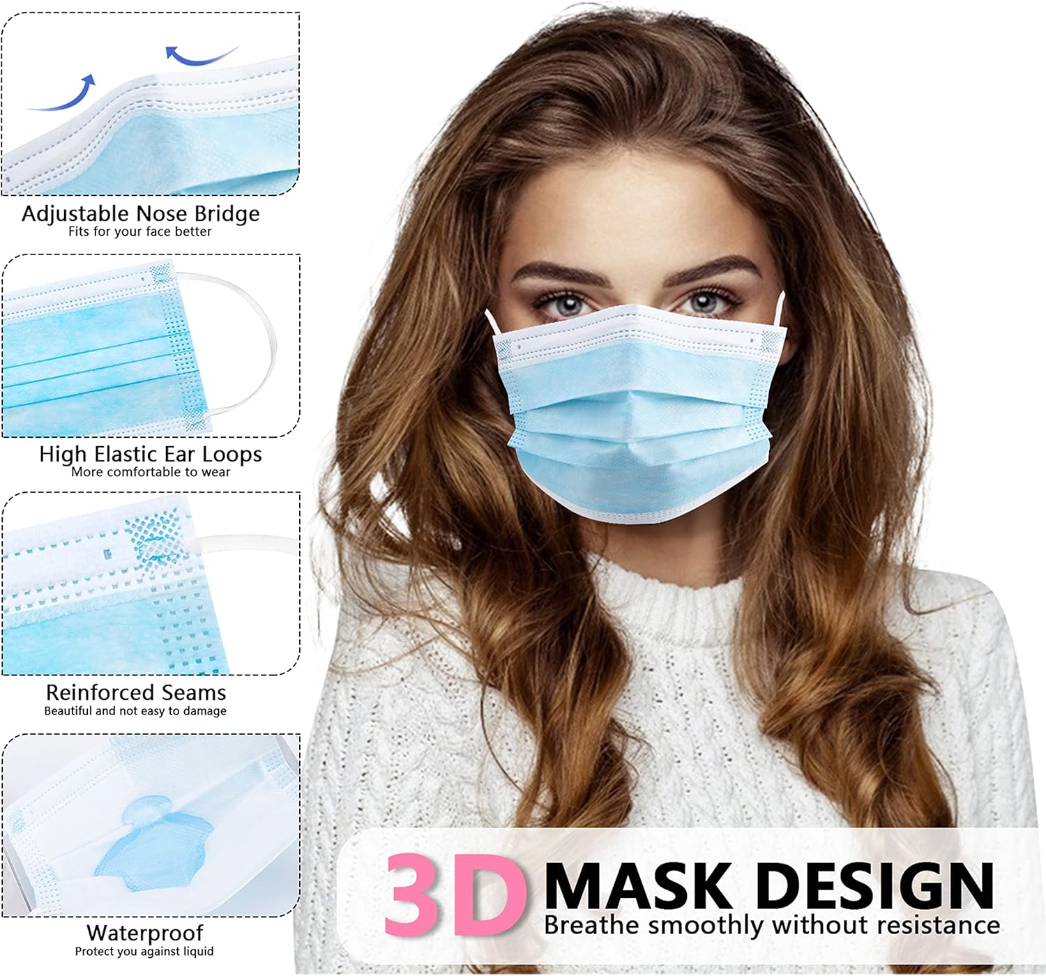 100pcs blue disposable protect - Disposable Mask Blue incelemesi ve fiyatı