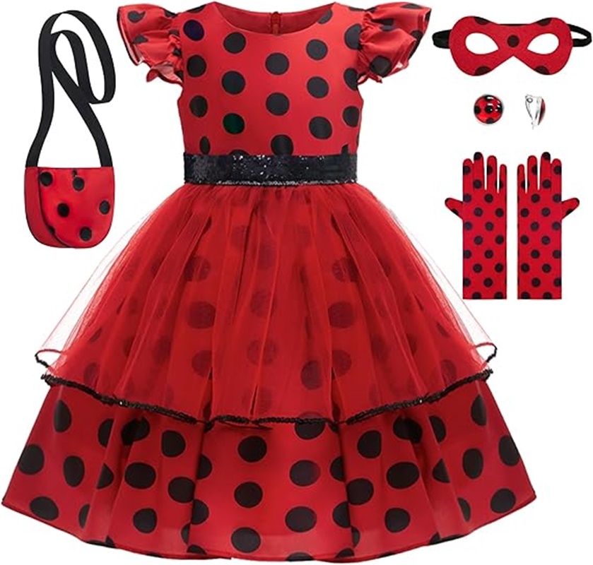 Girls Cosplay Costume Polka Do - Kids Face Mask incelemesi ve fiyatı