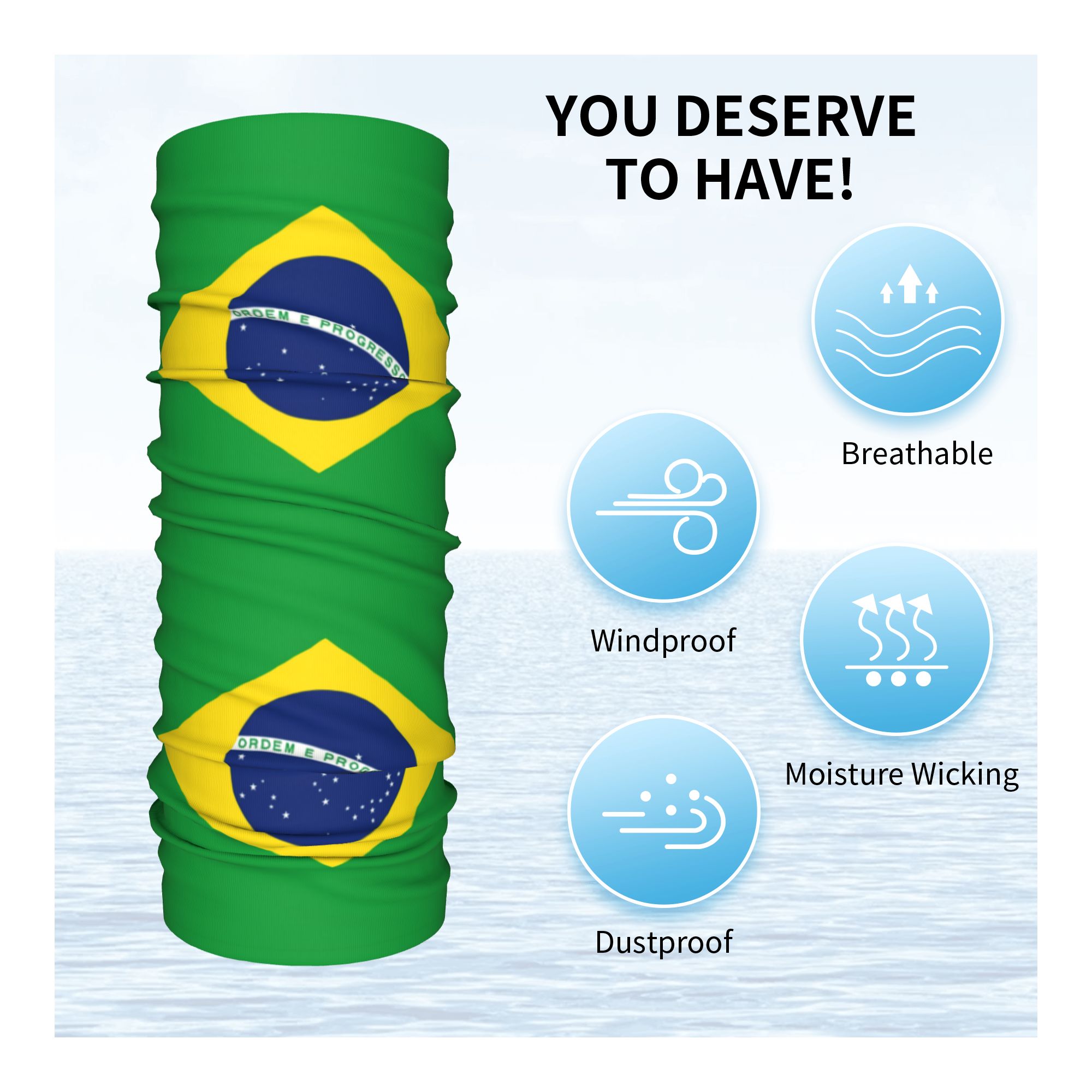 Custom Brazil Flag Bandana Nec - Neck Gaiter Face Cover incelemesi ve fiyatı