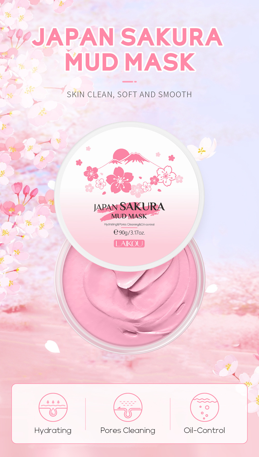 LAIKOU Sakura Clay Mask 25g/90 - Dust Mask Construction incelemesi ve fiyatı