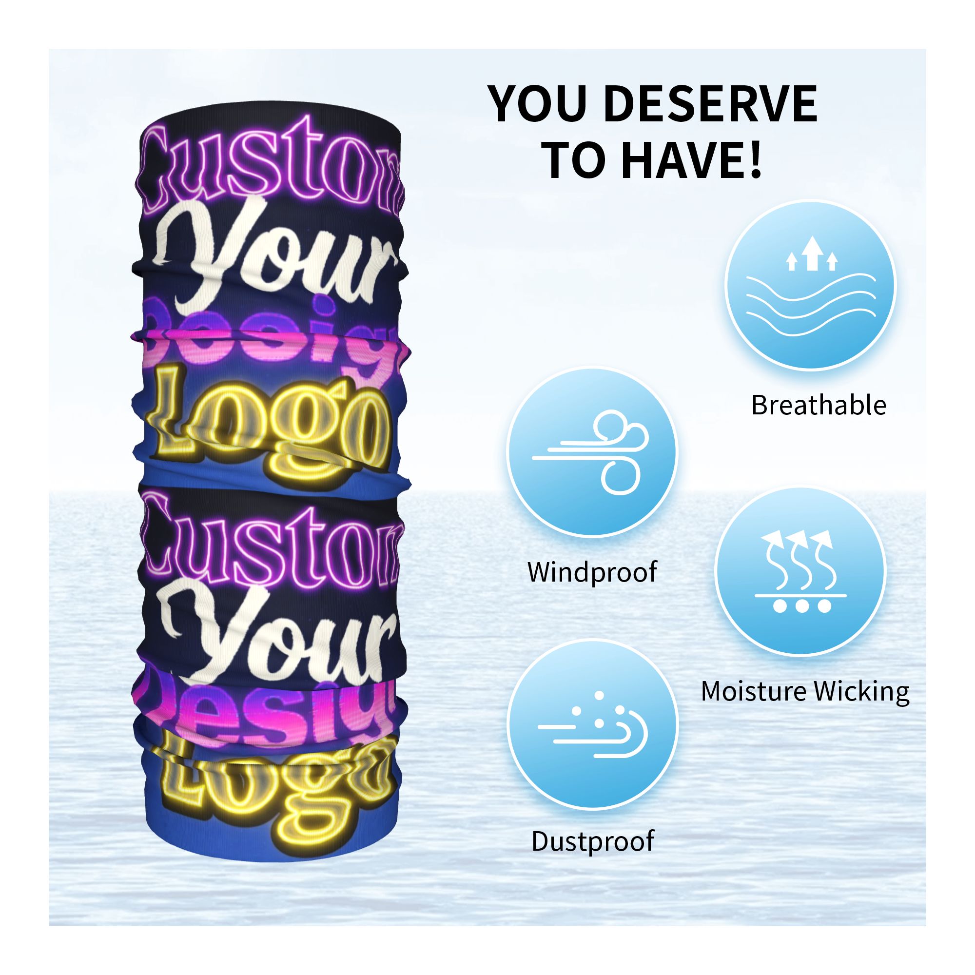 Custom Custom Your Design Logo - Neck Gaiter Face Cover incelemesi ve fiyatı