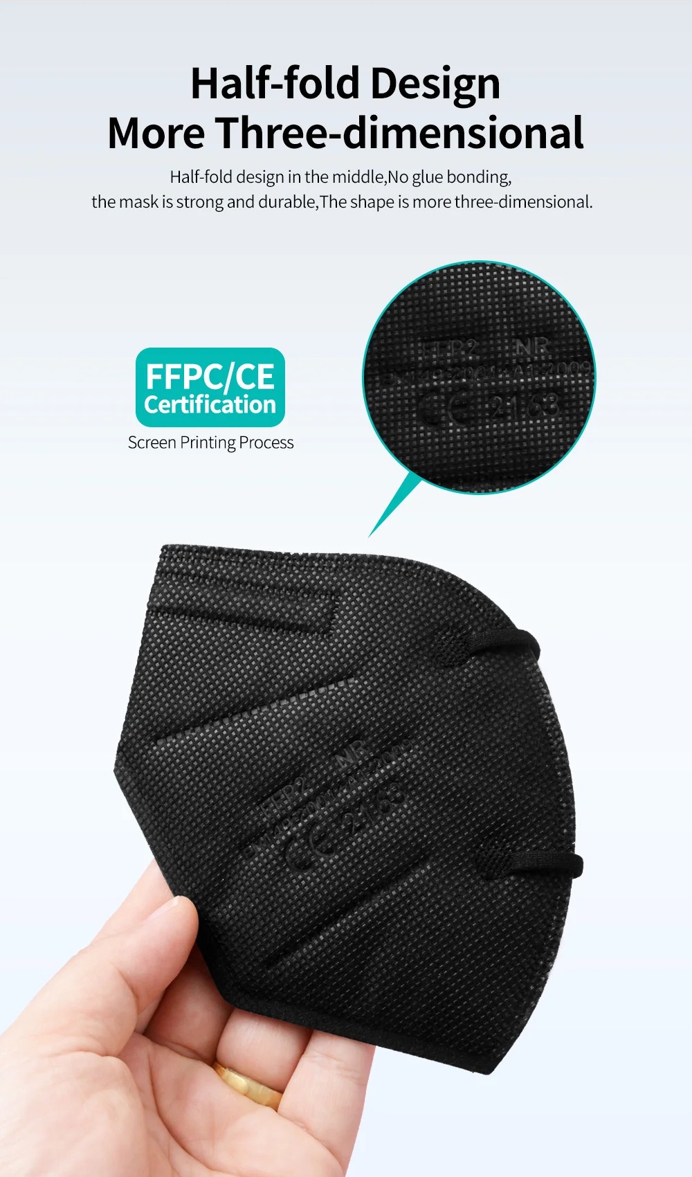 5Layer FFP2 Masks CE Approve K - Black Face Mask Pack incelemesi ve fiyatı