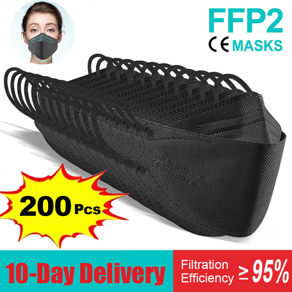 10-200pcs fpp2 fish mask kn95  - Disposable Surgical Mask incelemesi ve fiyatı