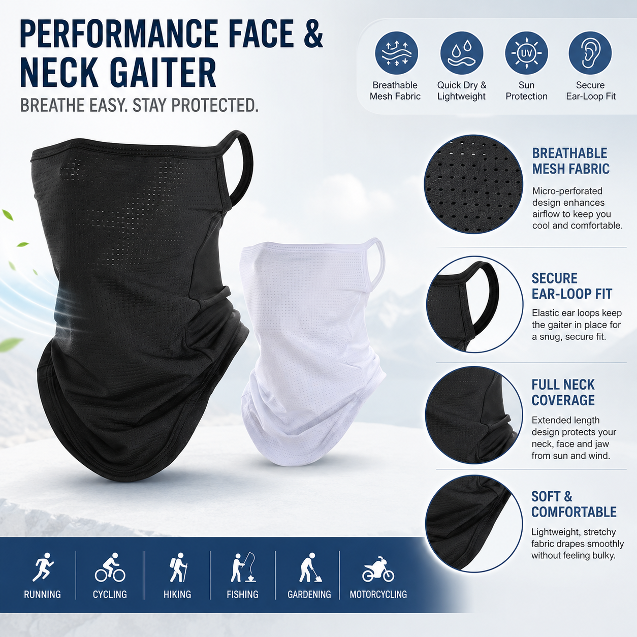Breathable Quick-Dry Neck Gait - Respirator Half Face incelemesi ve fiyatı