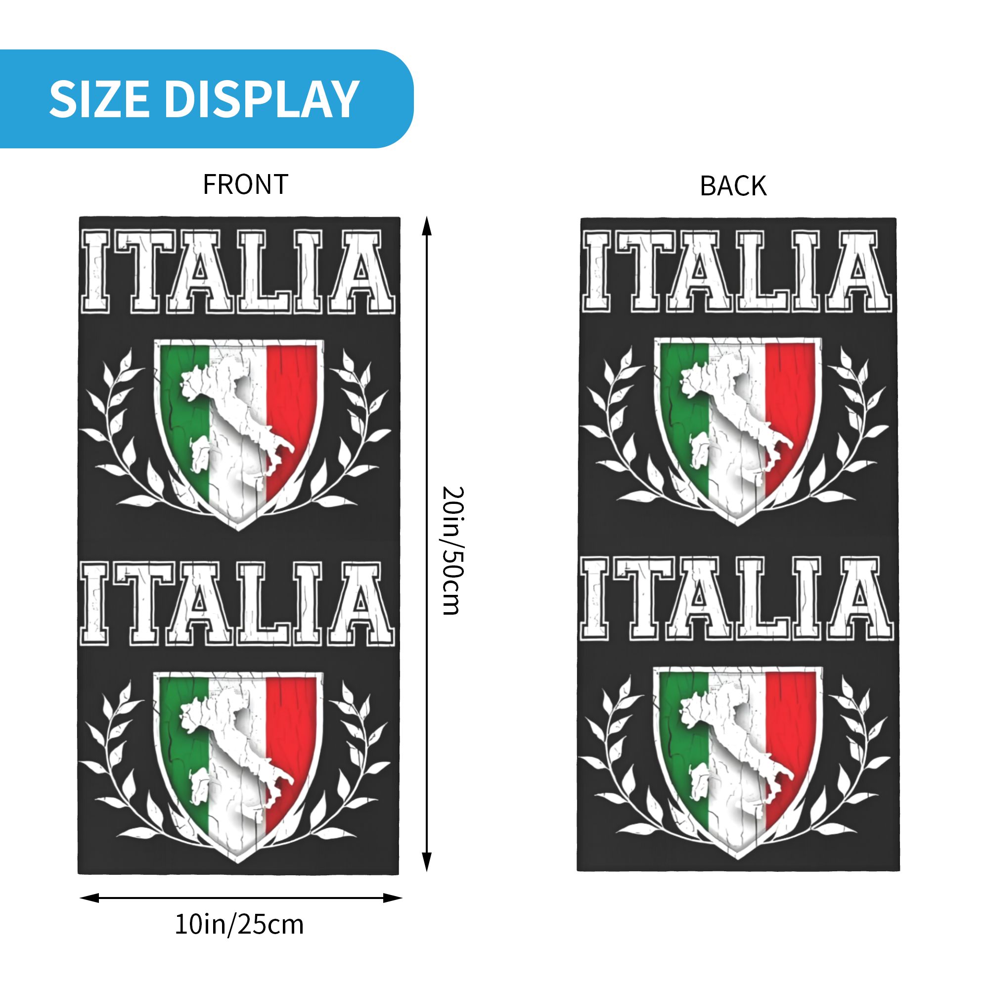 Custom Italy Flag Bandana Neck - Neck Gaiter Face Cover incelemesi ve fiyatı