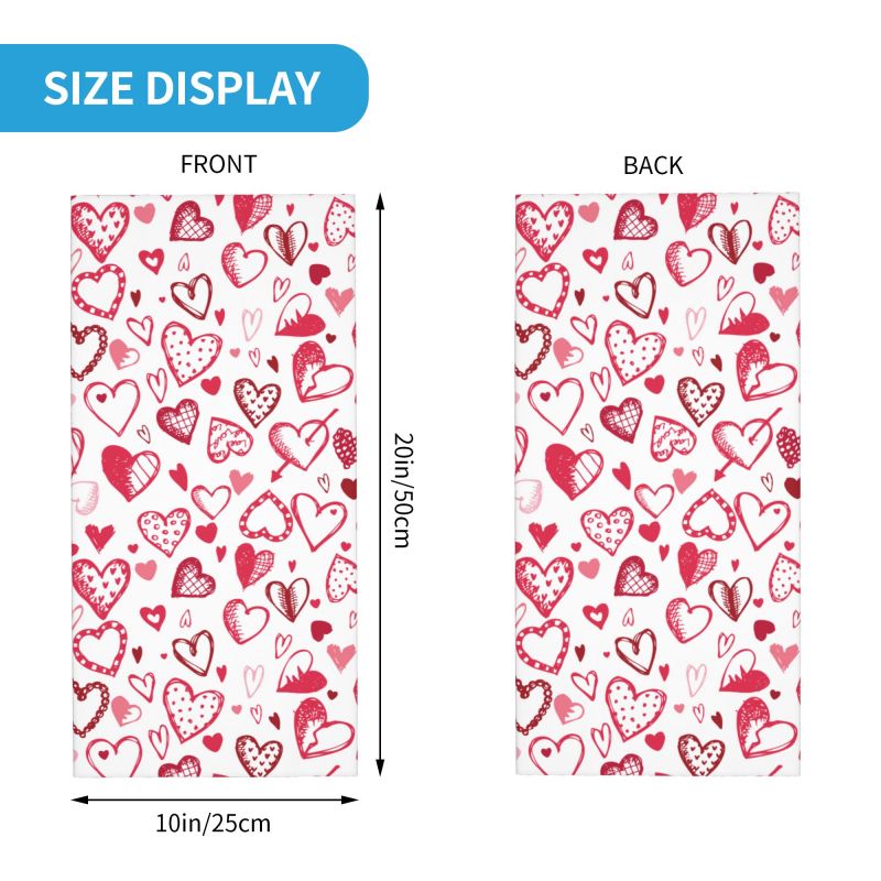 Pink Red Love Hearts Bandana N - Neck Gaiter Face Cover incelemesi ve fiyatı