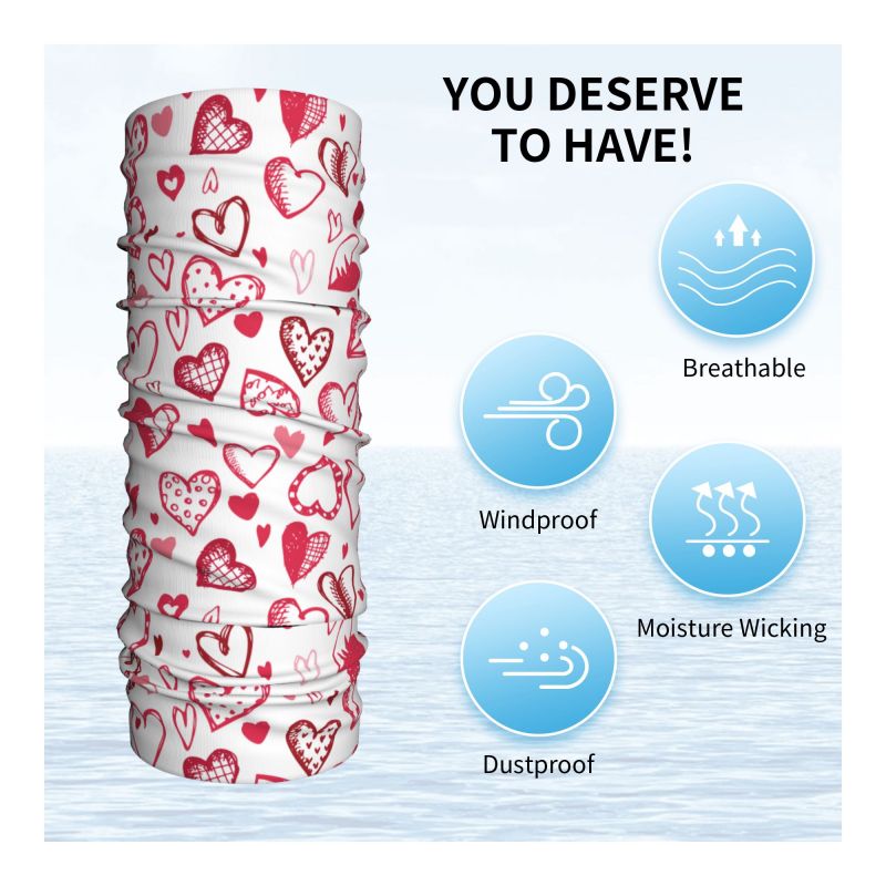 Pink Red Love Hearts Bandana N - Neck Gaiter Face Cover incelemesi ve fiyatı