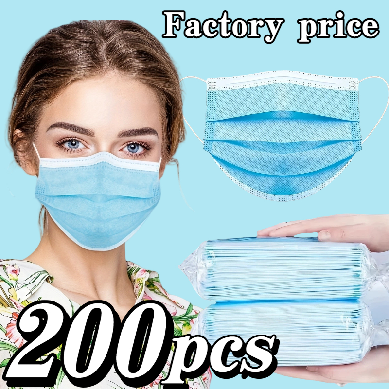 200Pcs Thickened Blue Disposab - Disposable Mask Blue incelemesi ve fiyatı