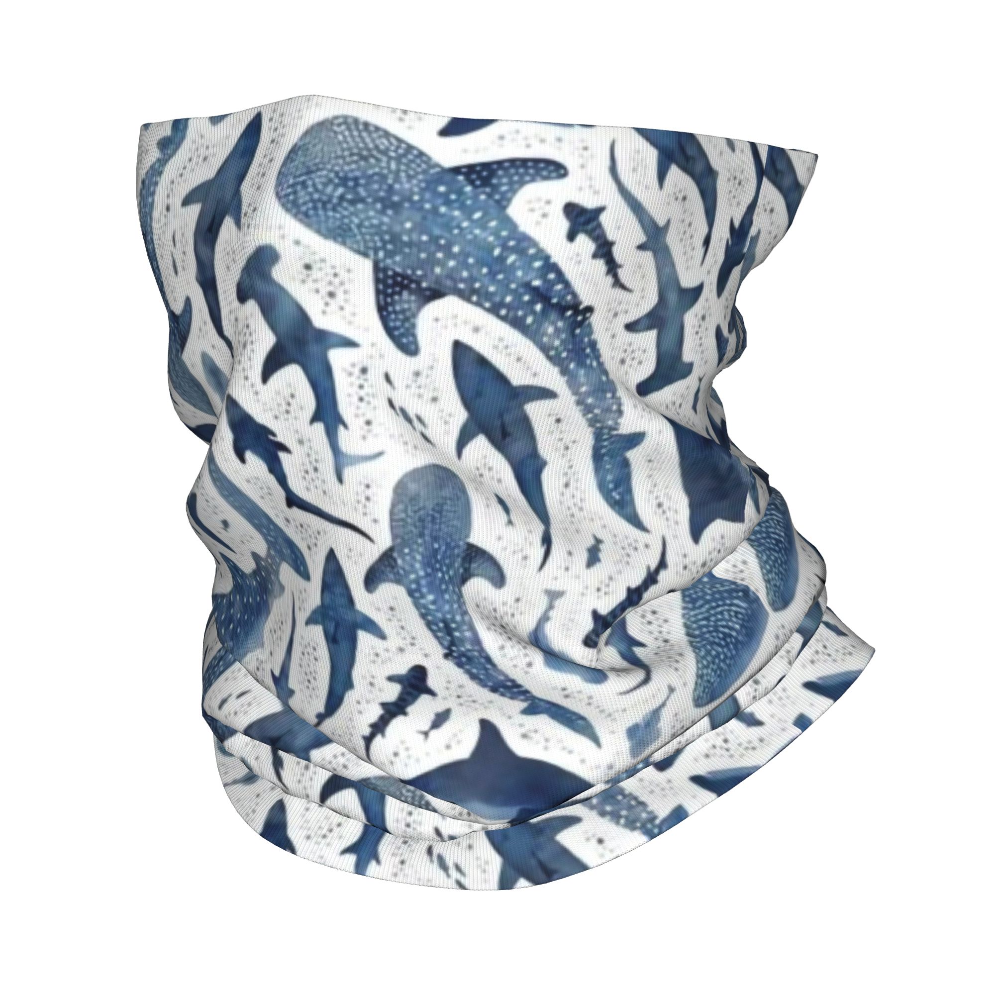 Custom Blue Watercolour Shark  - Neck Gaiter Face Cover incelemesi ve fiyatı