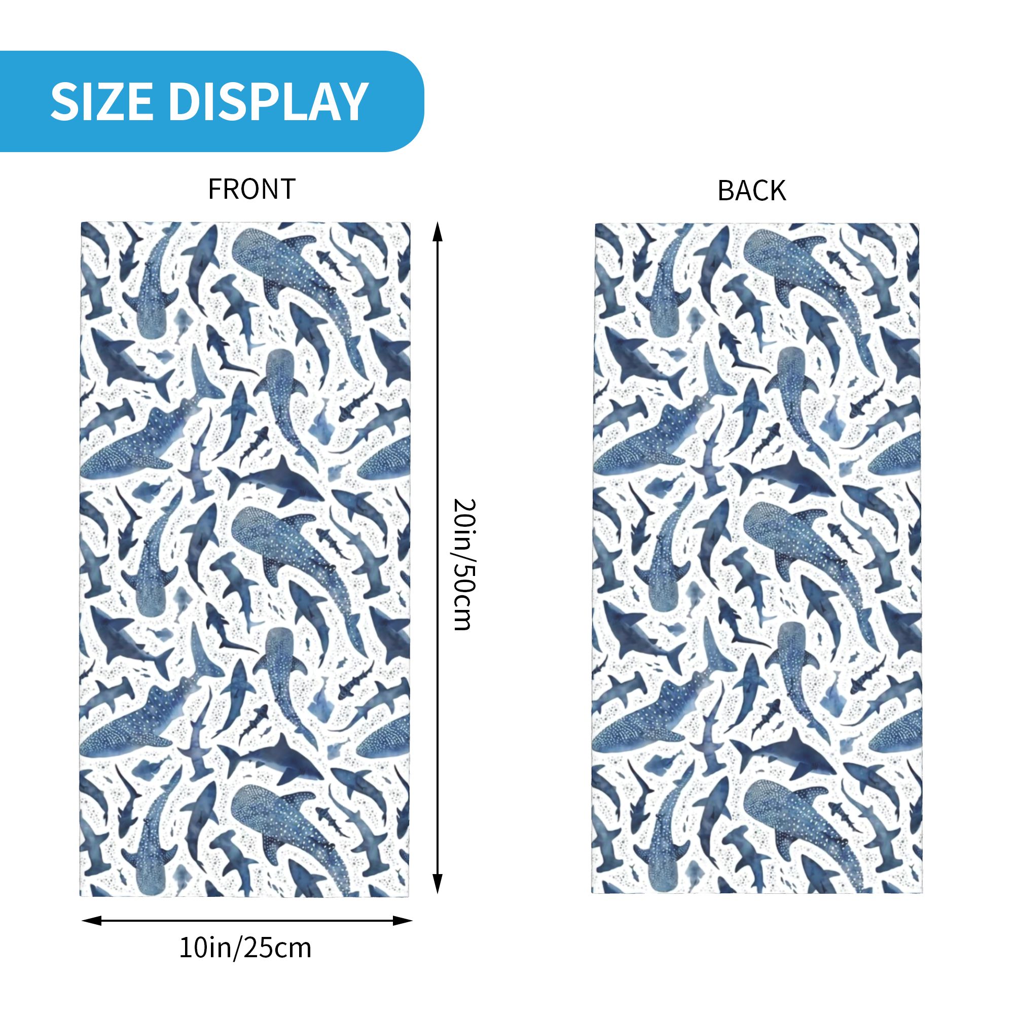 Custom Blue Watercolour Shark  - Neck Gaiter Face Cover incelemesi ve fiyatı