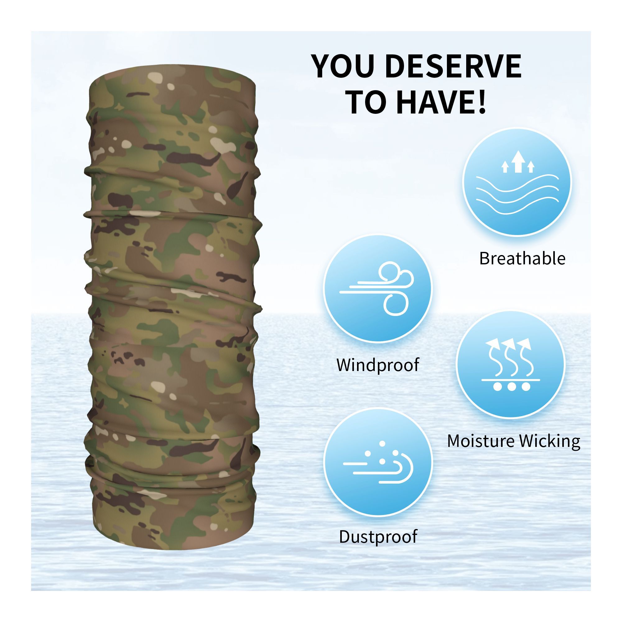 Custom Military Camouflage Pat - Neck Gaiter Face Cover incelemesi ve fiyatı