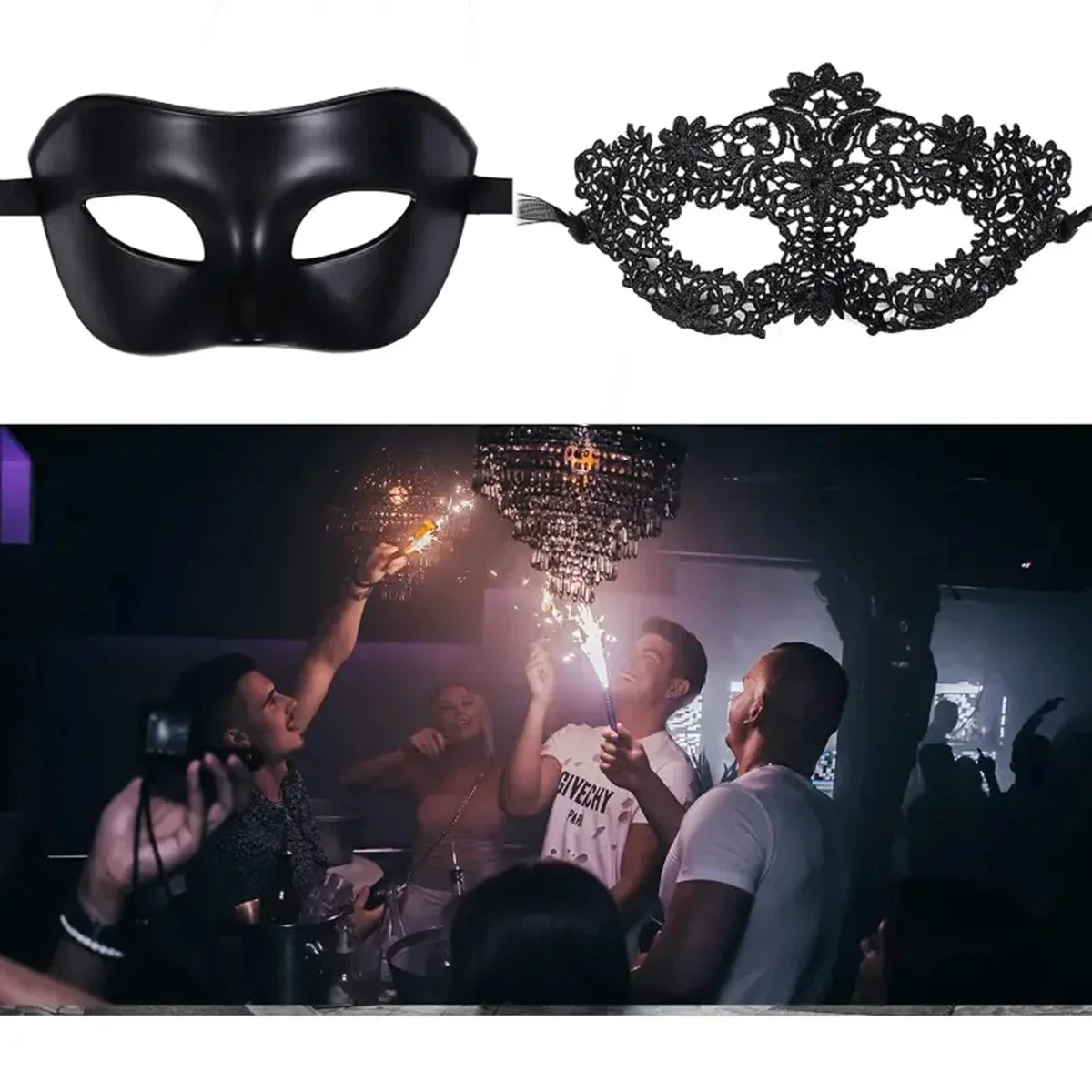 2pcs Elegant Black Lace Masque - Black Face Mask Pack incelemesi ve fiyatı