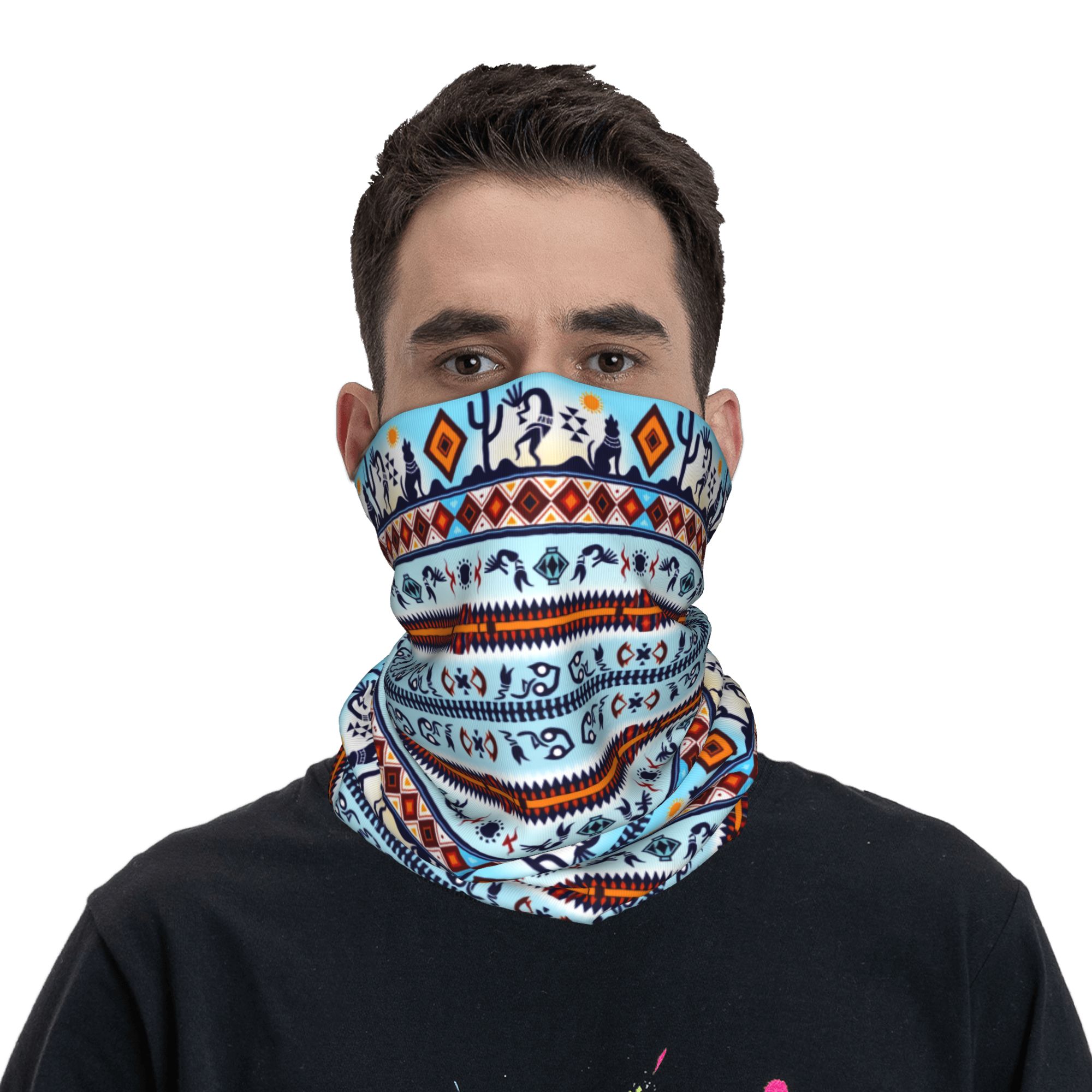 Custom Kokopelli Hohokam Treas - Neck Gaiter Face Cover incelemesi ve fiyatı