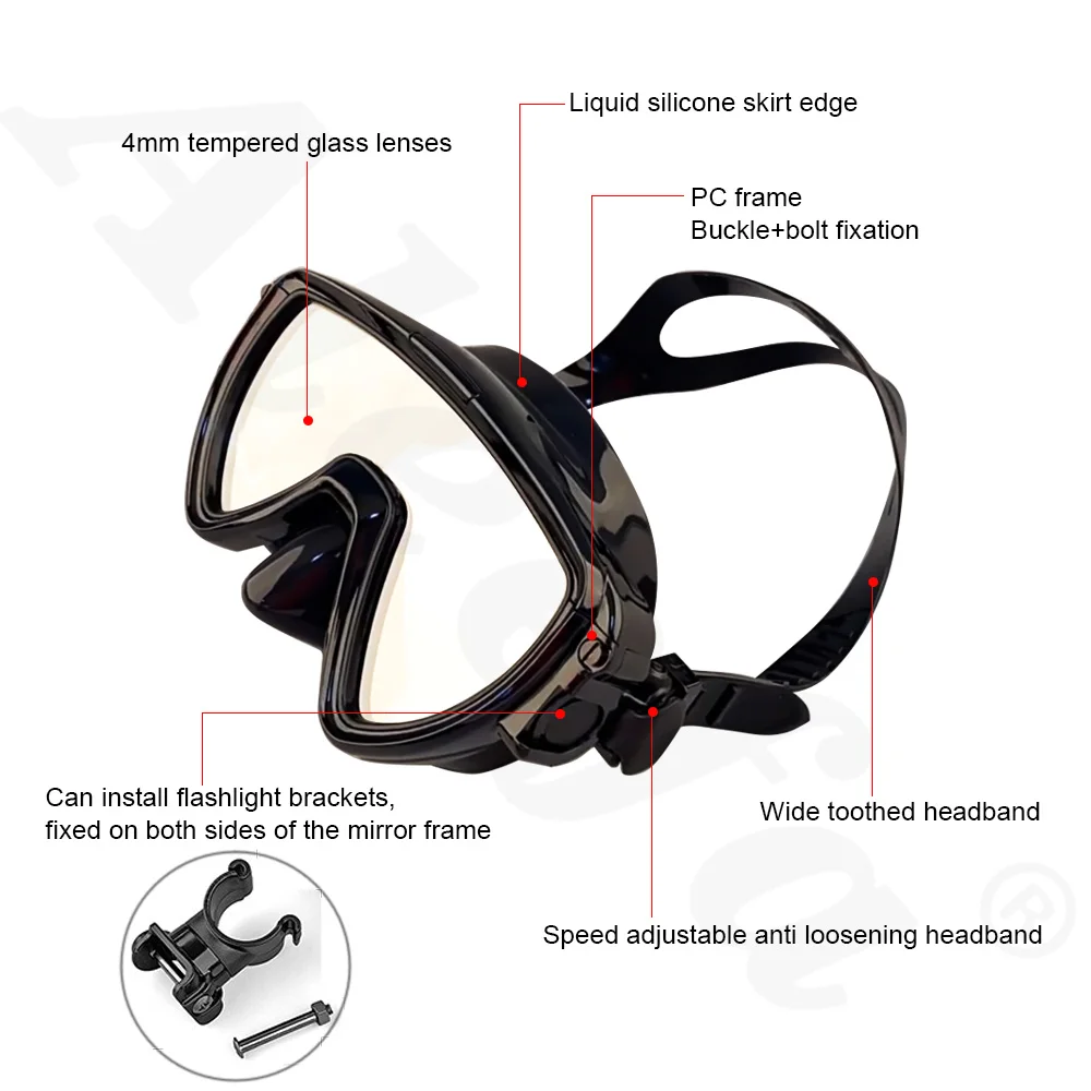 Scuba Diving Mask with flashli - Silicone Mask Bracket incelemesi ve fiyatı