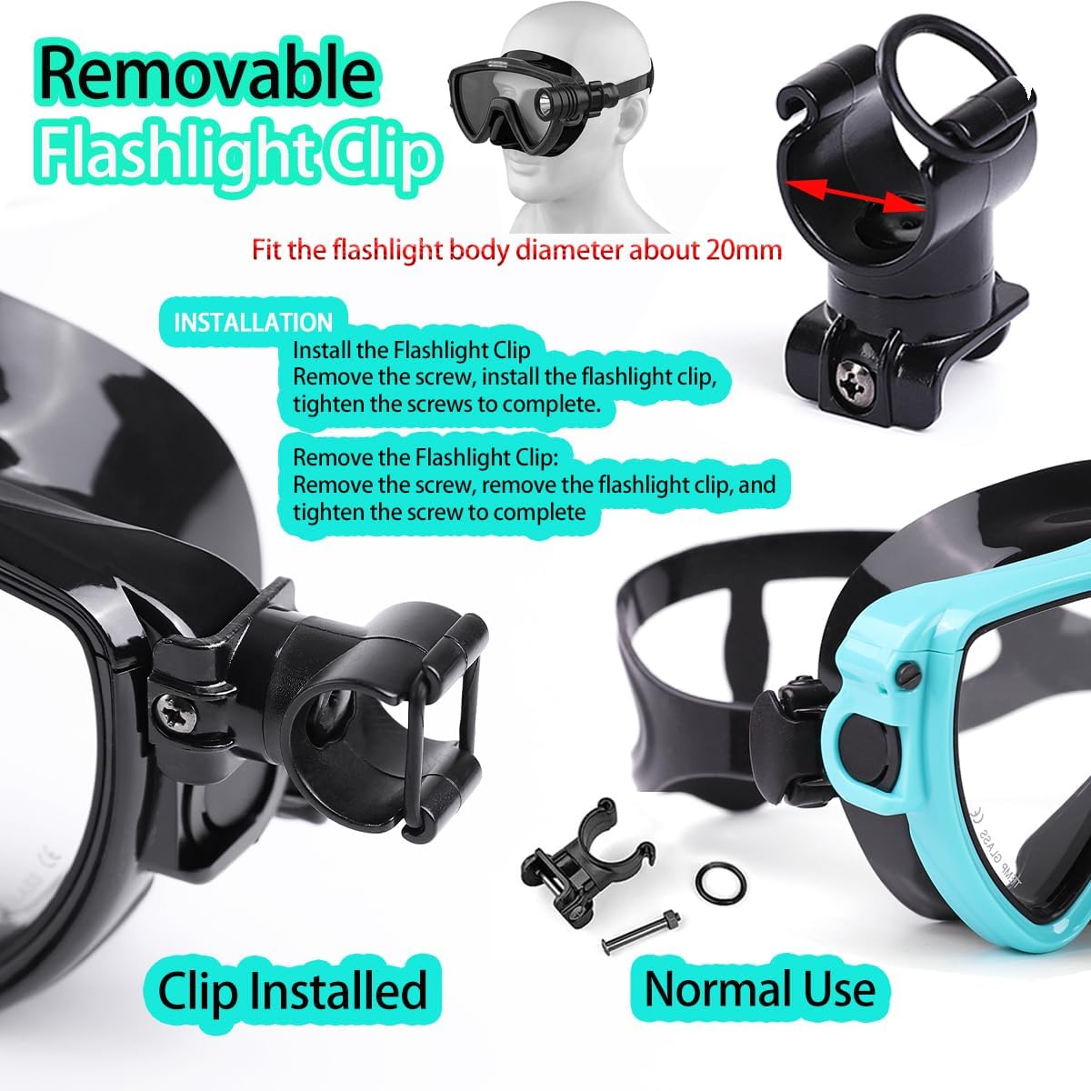 Scuba Diving Mask with flashli - Silicone Mask Bracket incelemesi ve fiyatı